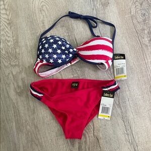 Endless Sun American Flag Bikini Set - Red and Blue